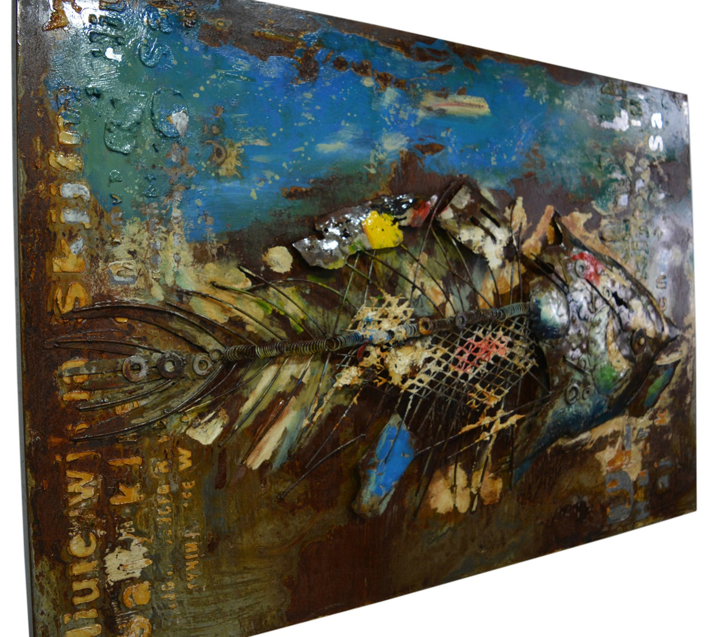 Metall Wandbild Fisch 120cm x 80cm