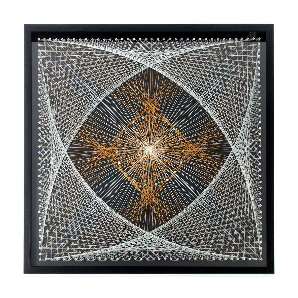 Kunstwerk - Faden-Wandbild Netzwerk 90cm x 90cm