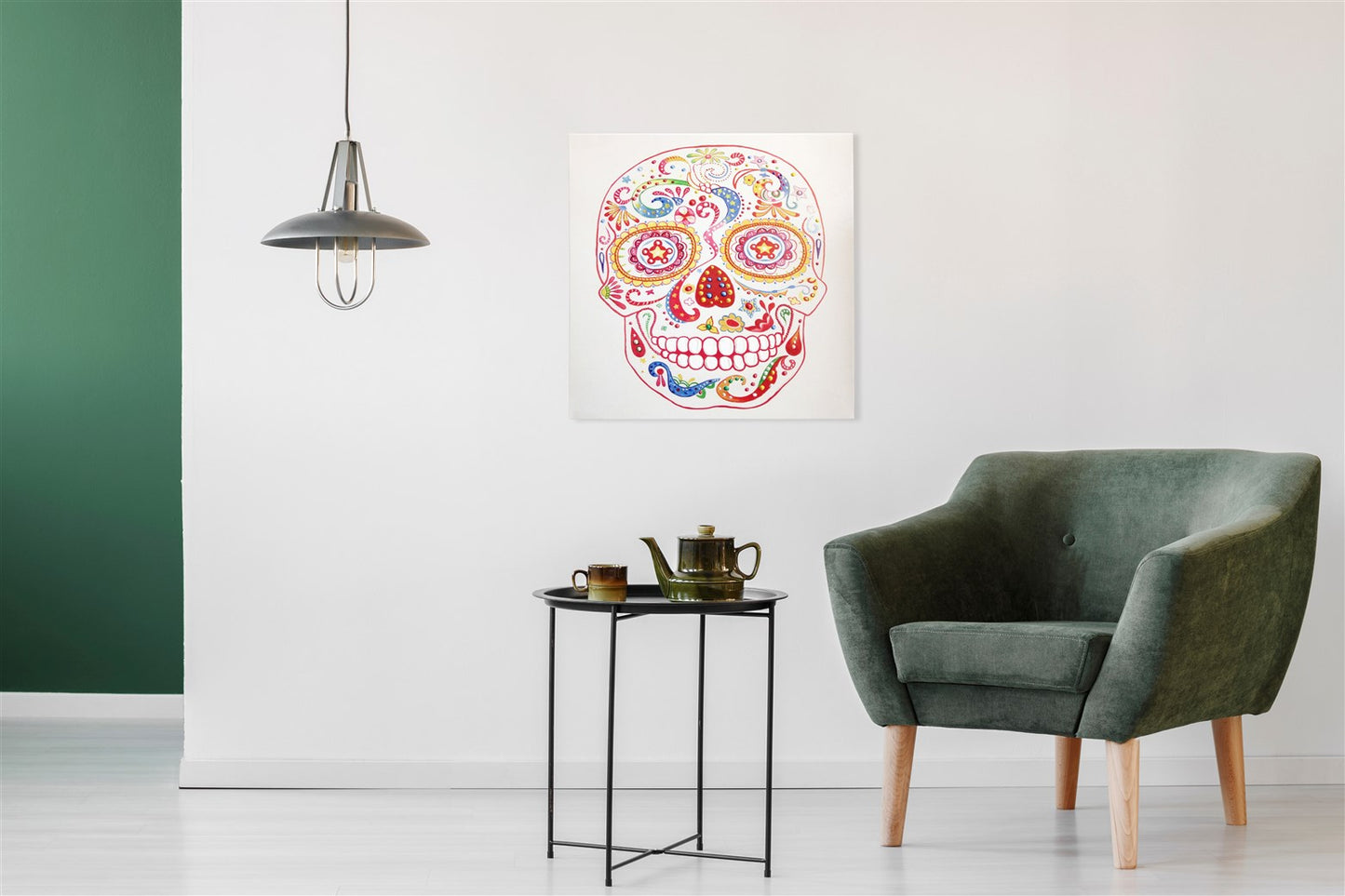 Öl-Wandbild Totenkopf 90cm x 90cm
