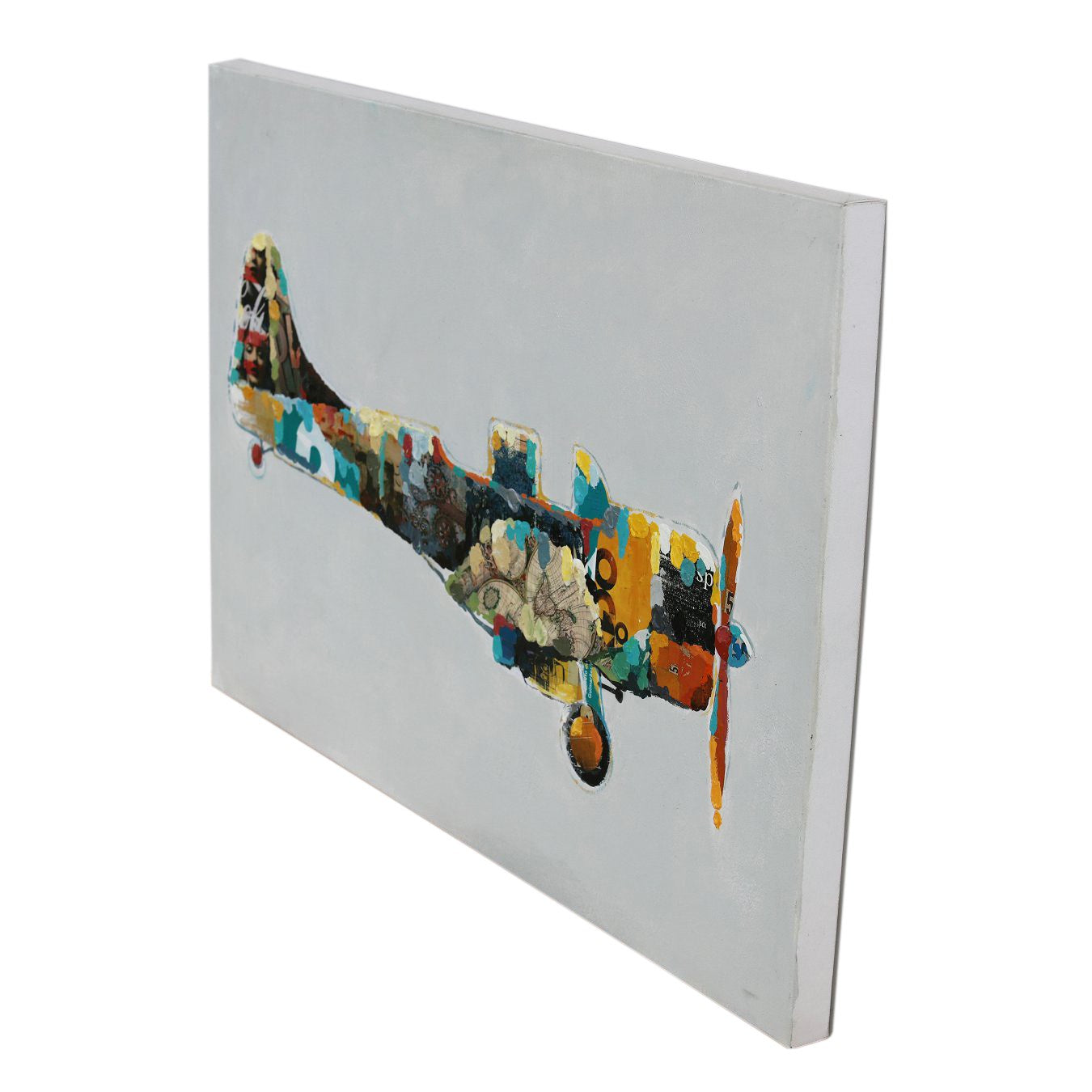 Öl-Wandbild Flugzeug 60cm x 90cm