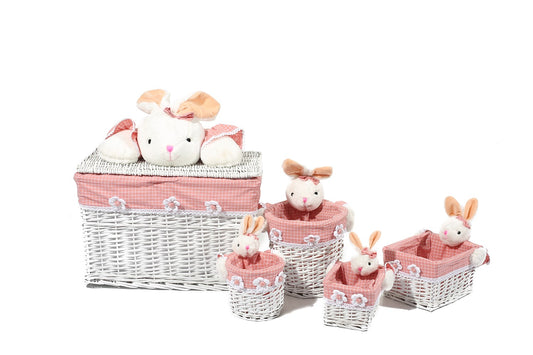 Korb-Set Bunny 201 Pink / Weiß