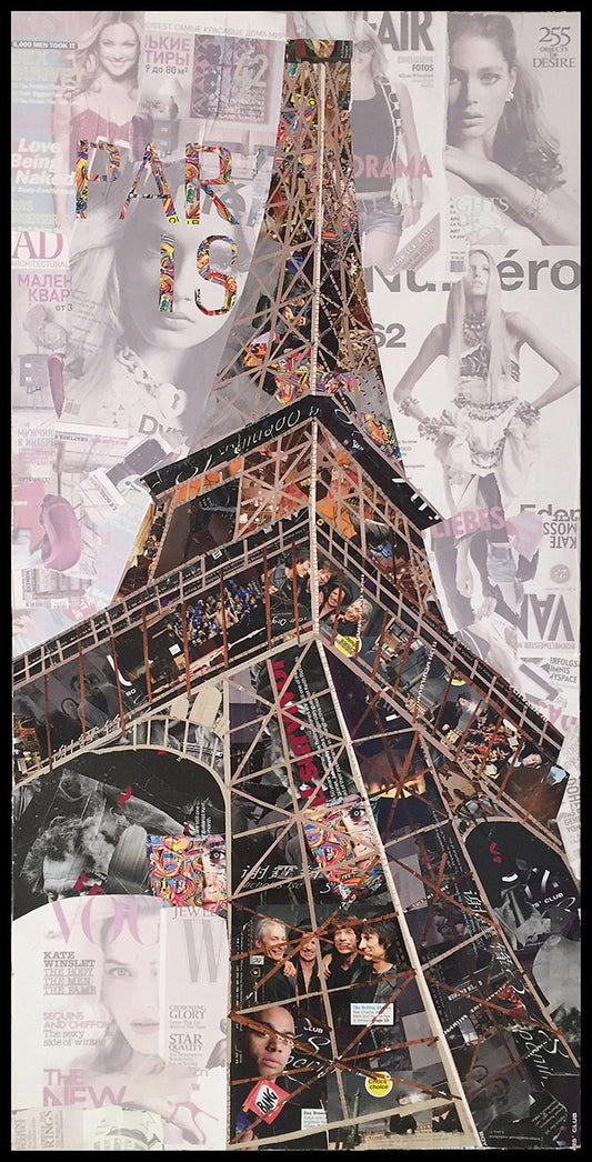 Papier Wandbild Eiffelturm I 52cm x 102cm