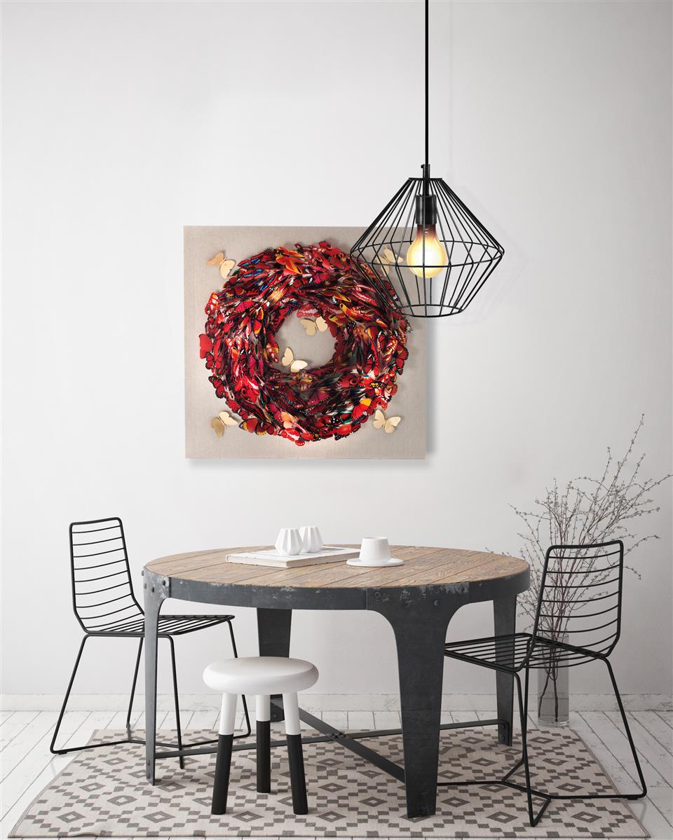 Papier Wandbild Schmetterling 80cm x 80cm