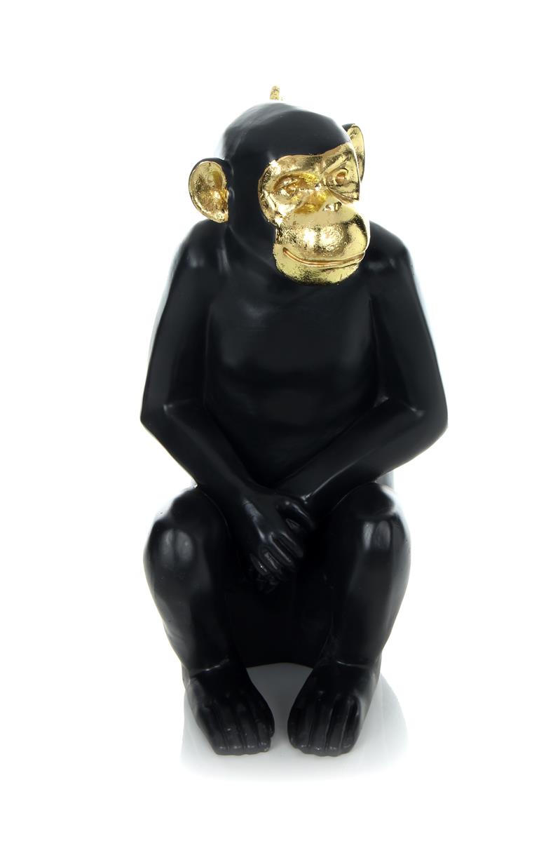 Skulptur Sitting Monkey 310 Gold / Schwarz