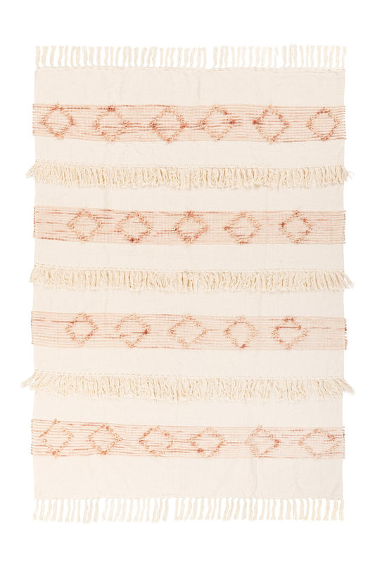 Decke Bohist 225 Rosa / Creme