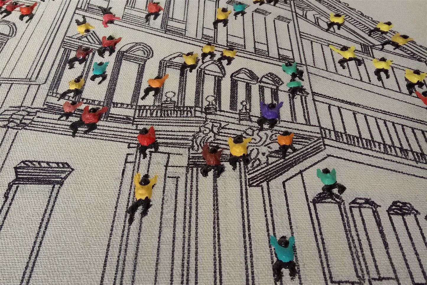 Öl-Wandbild Menschenmenge I 100cm x 75cm