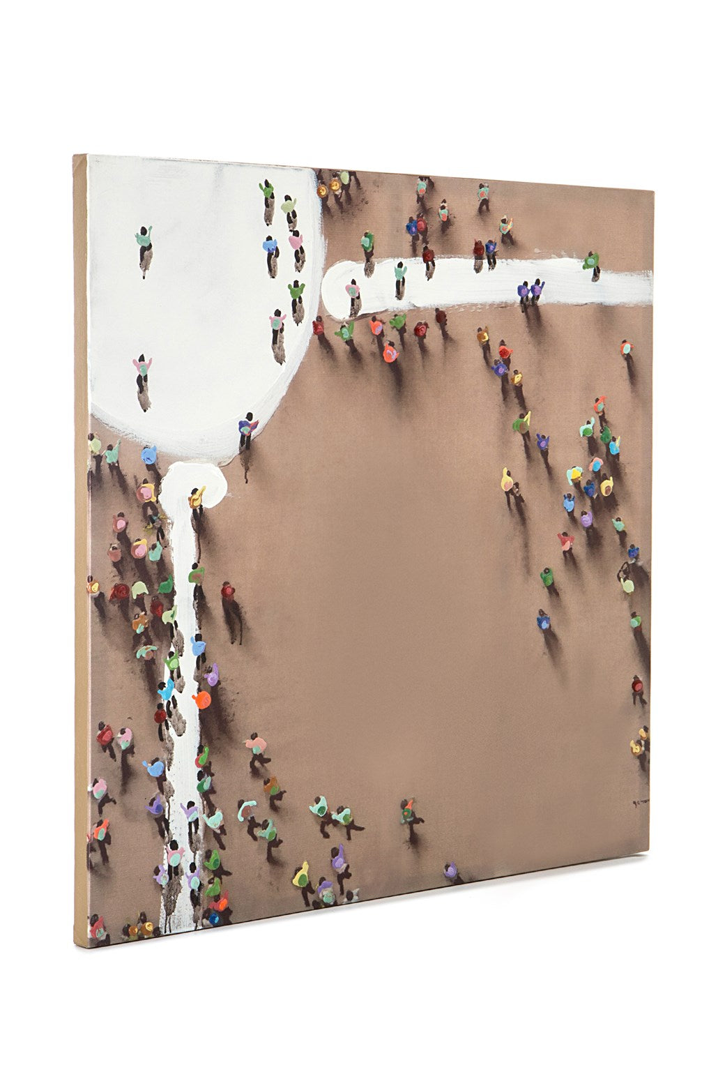 Öl-Wandbild Menschengruppe 100cm x 100cm