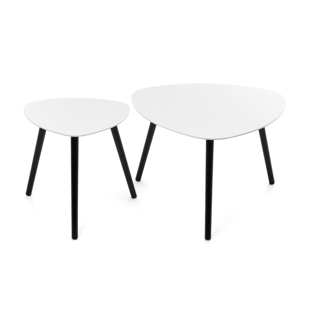 Kayoom Beistelltisch/Kaffeetisch mit Platte (2 Stck.) - Tisch-Set Anna Weiß