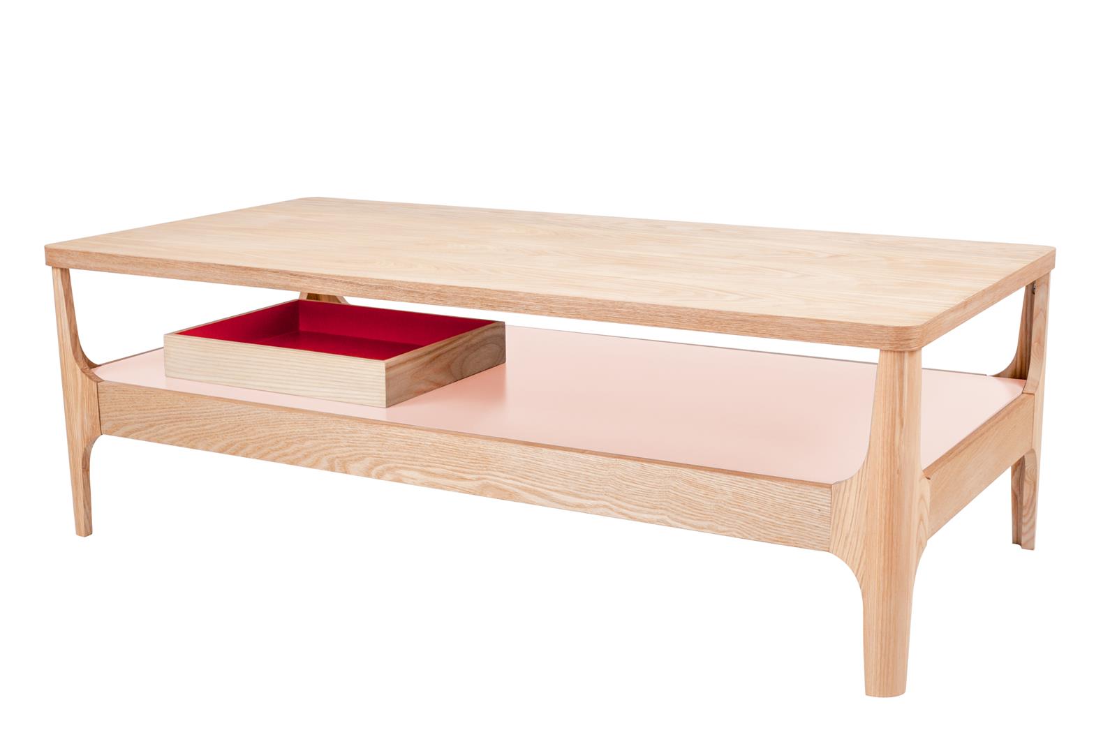 Kayoom Kaffeetisch Addison III Esche / Rosa