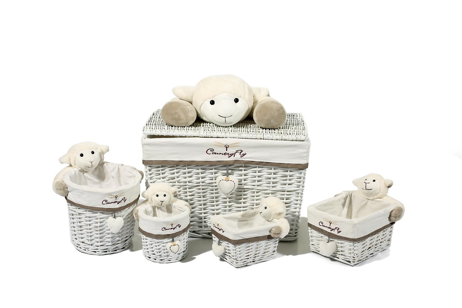 Kayoom Korb-Set Sheep I 202 Grau / Weiß