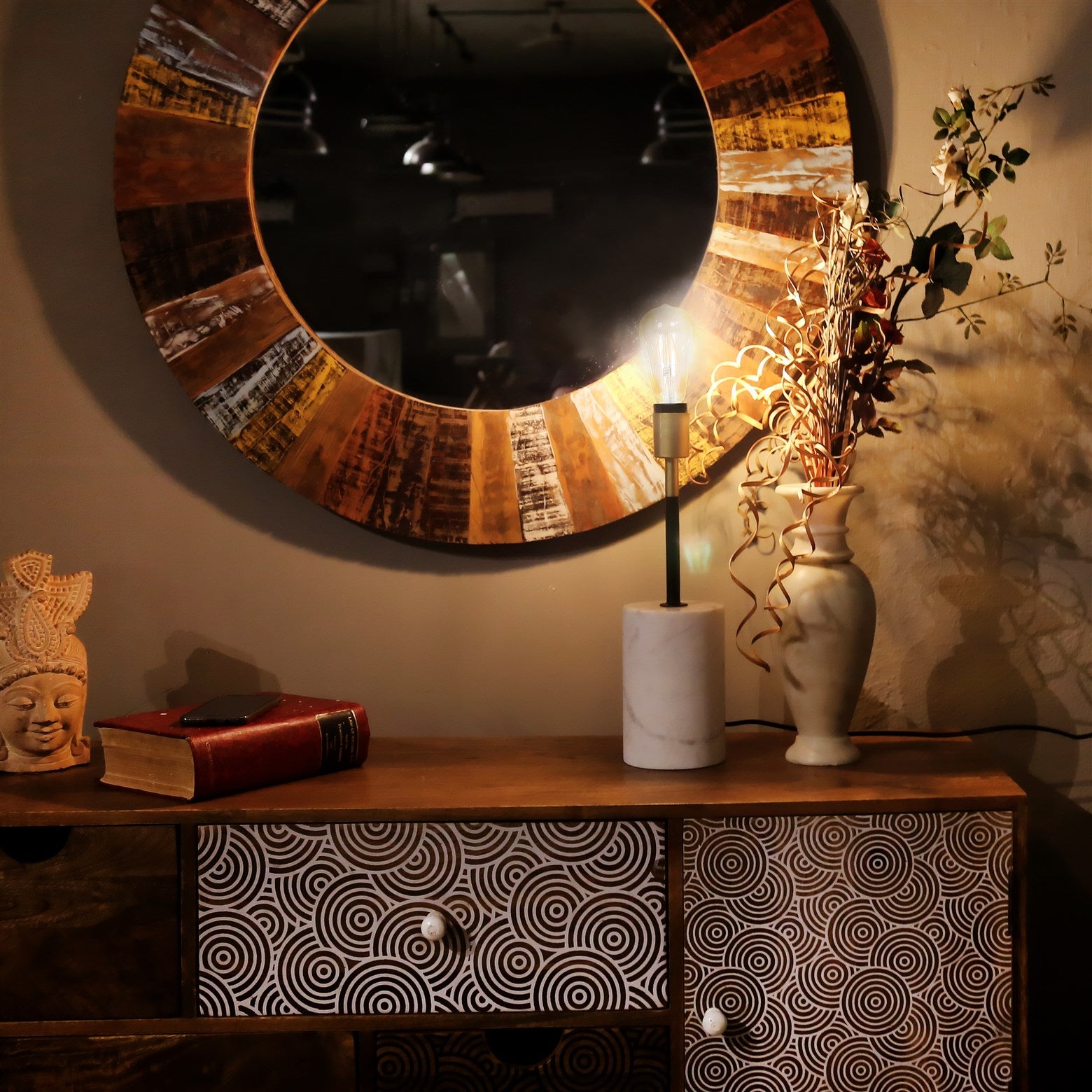 Kayoom Bodenleuchte - Stehlampe Caramia 287 Weiß / Messing / Schwarz