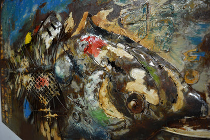 Metall Wandbild Fisch 120cm x 80cm