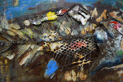 Metall Wandbild Fisch 120cm x 80cm