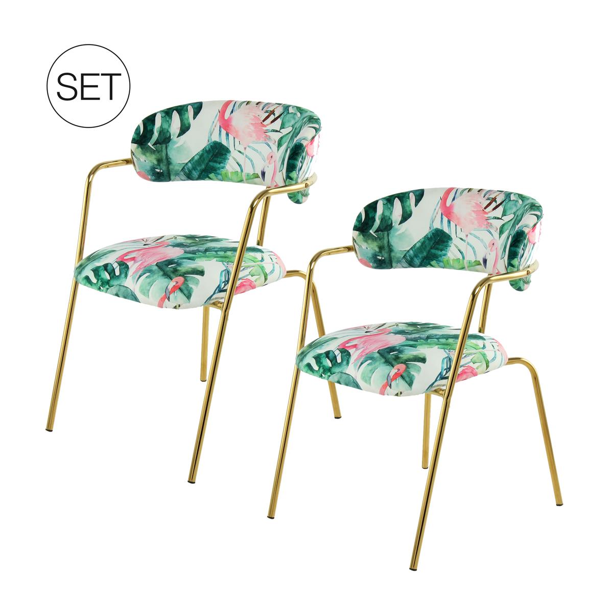 Kayoom Stuhl Forest 425 2er-Set Multi / Grün