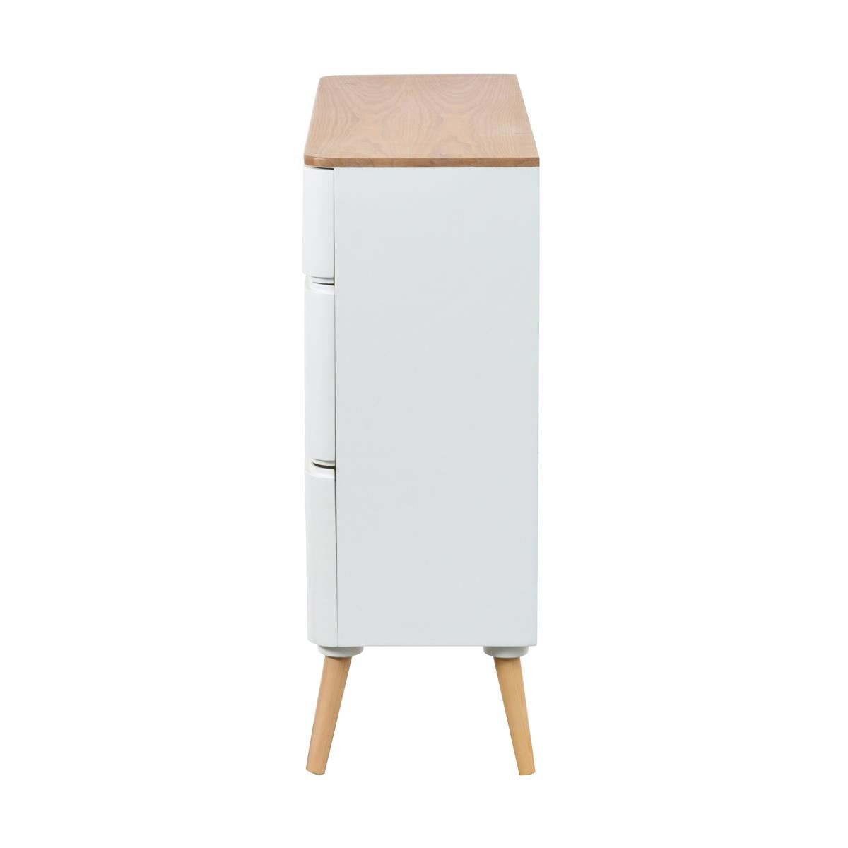 Ausziehkommode Madison 610 Weiß / Naturell