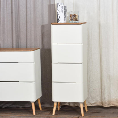 Ausziehkommode Madison 610 Weiß / Naturell