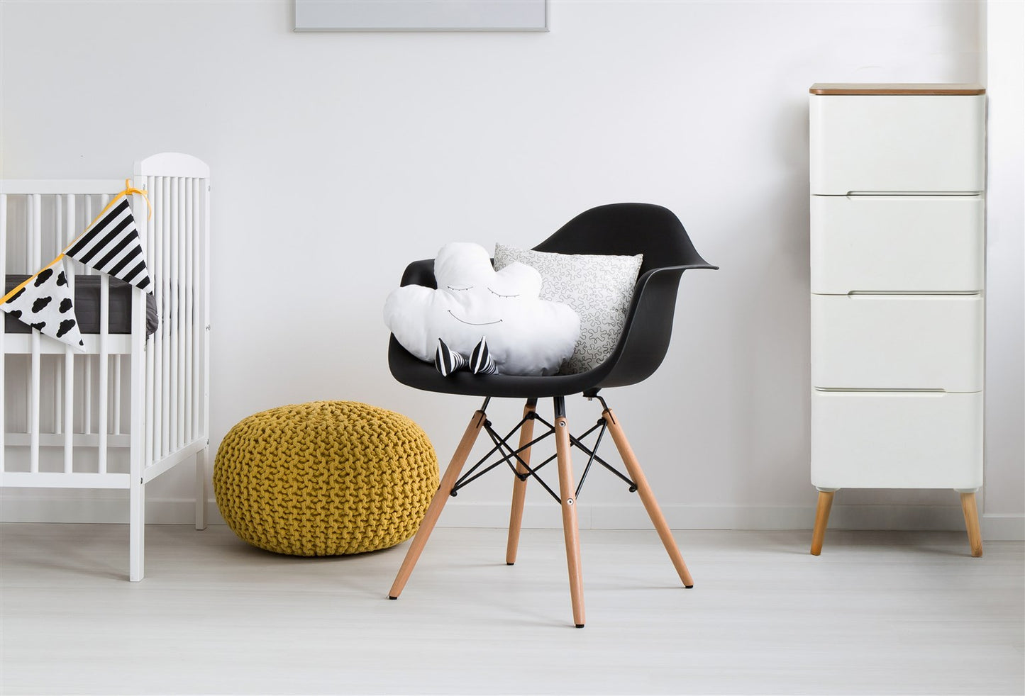 Ausziehkommode Madison 610 Weiß / Naturell