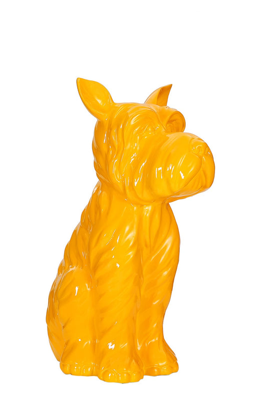 Terrier - Dekofigur - Skulptur Terrier I 120 Gelb
