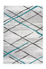 Weiß / Grau / Türkis / 80cm x 150cm