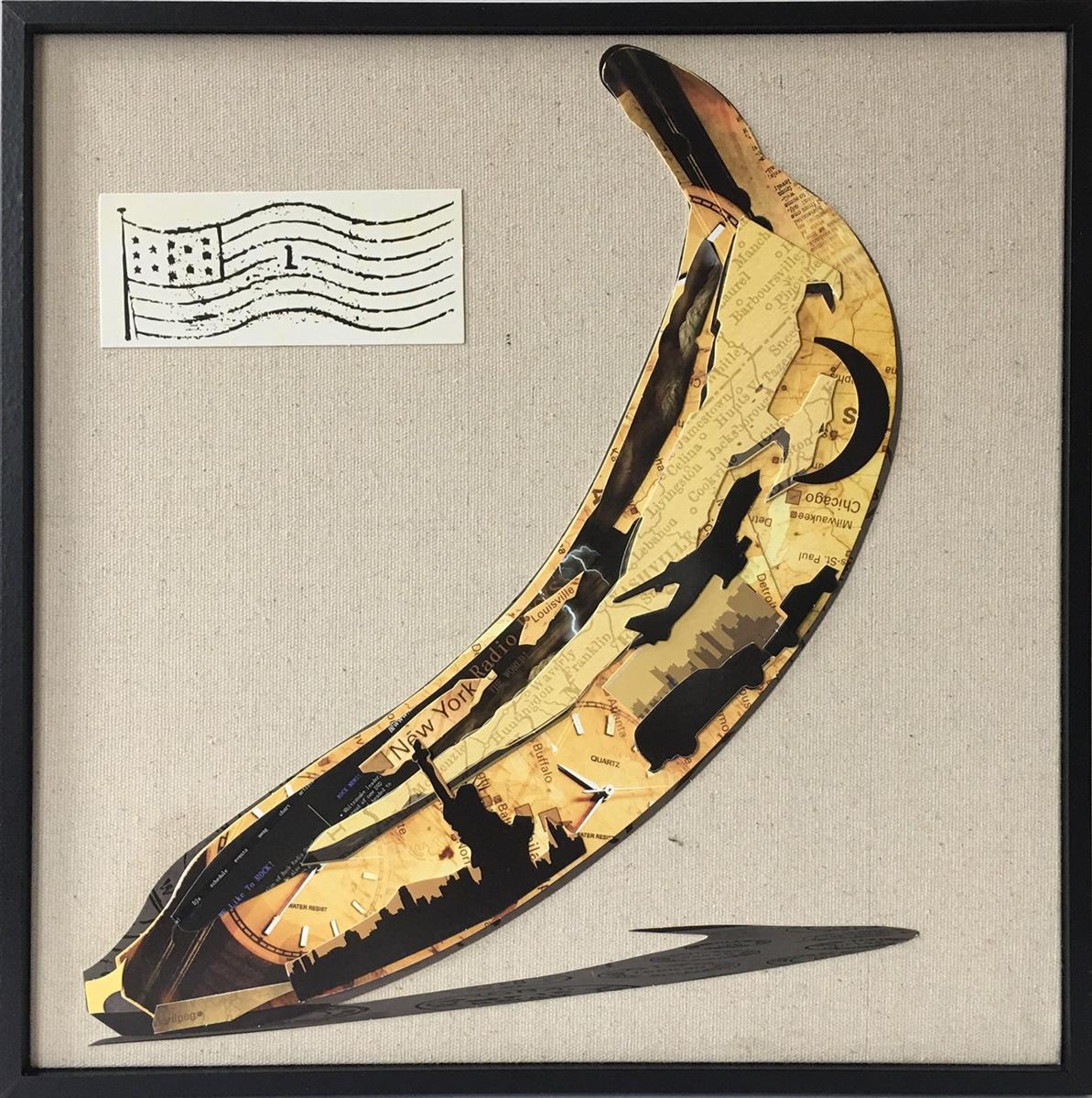 Kayoom Papier Wandbild Banana 42cm x 42cm