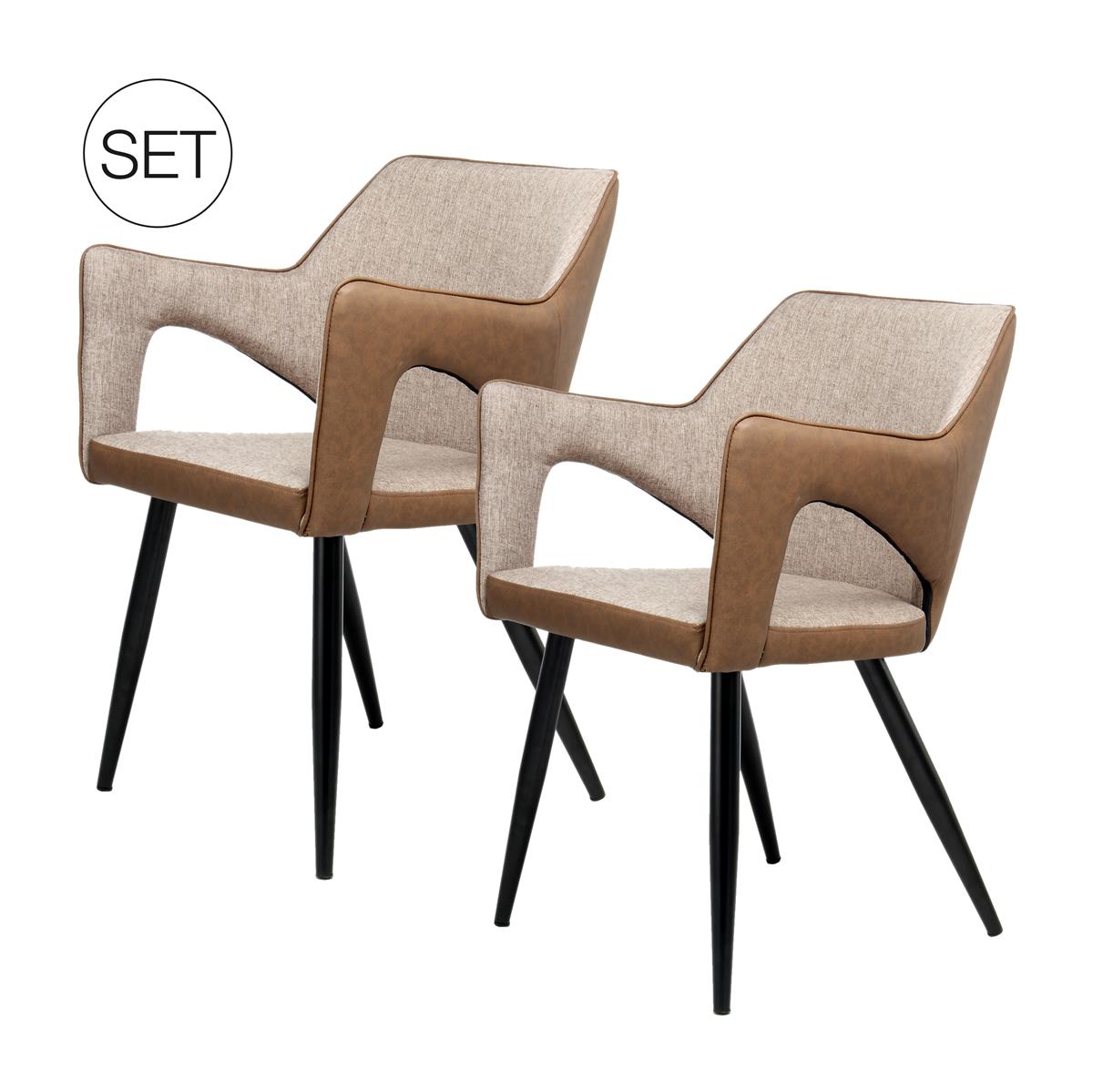 Kayoom Stuhl Palina 110 2er-Set Beige