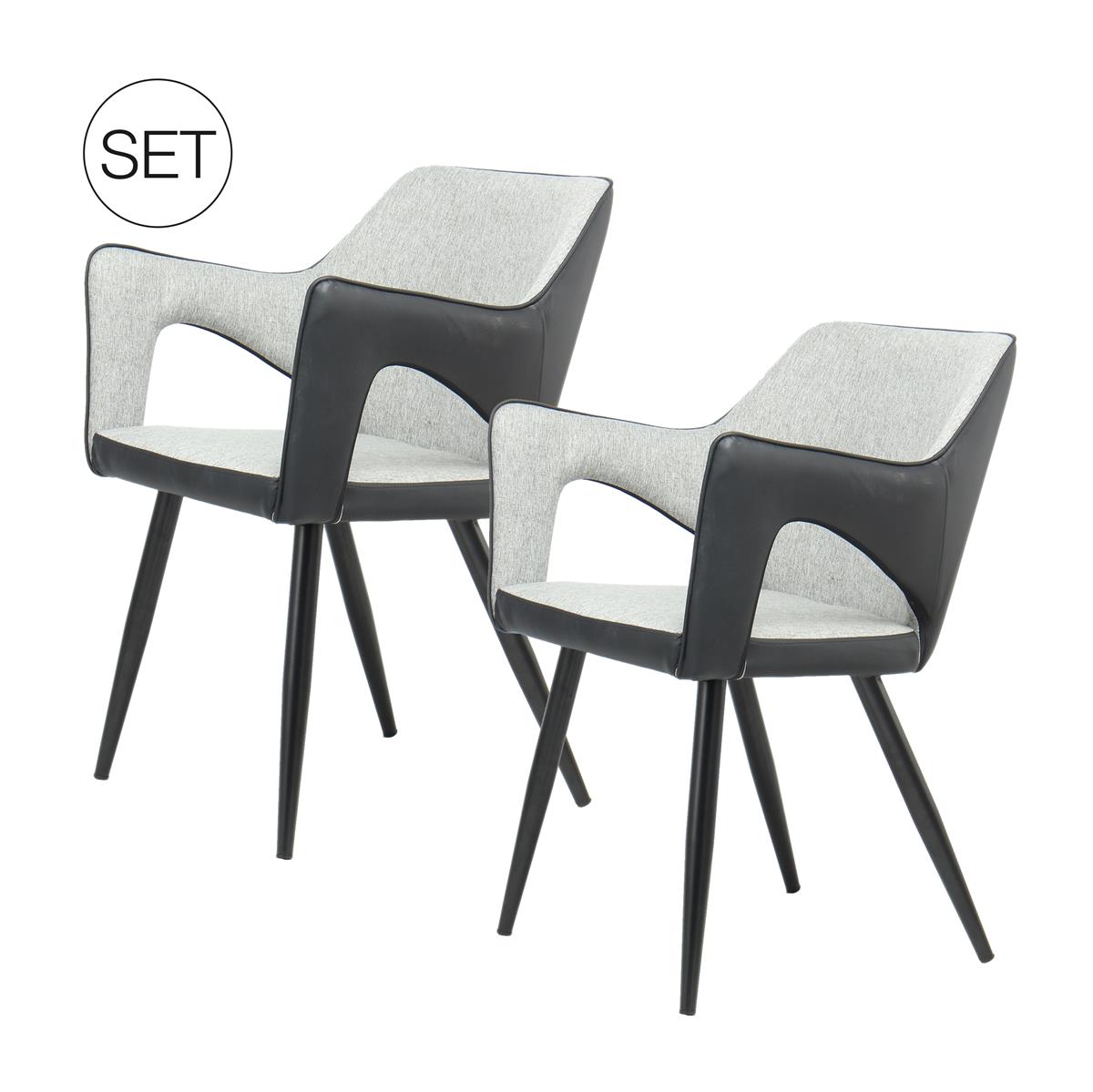 Stuhl Palina 110 2er-Set Grau