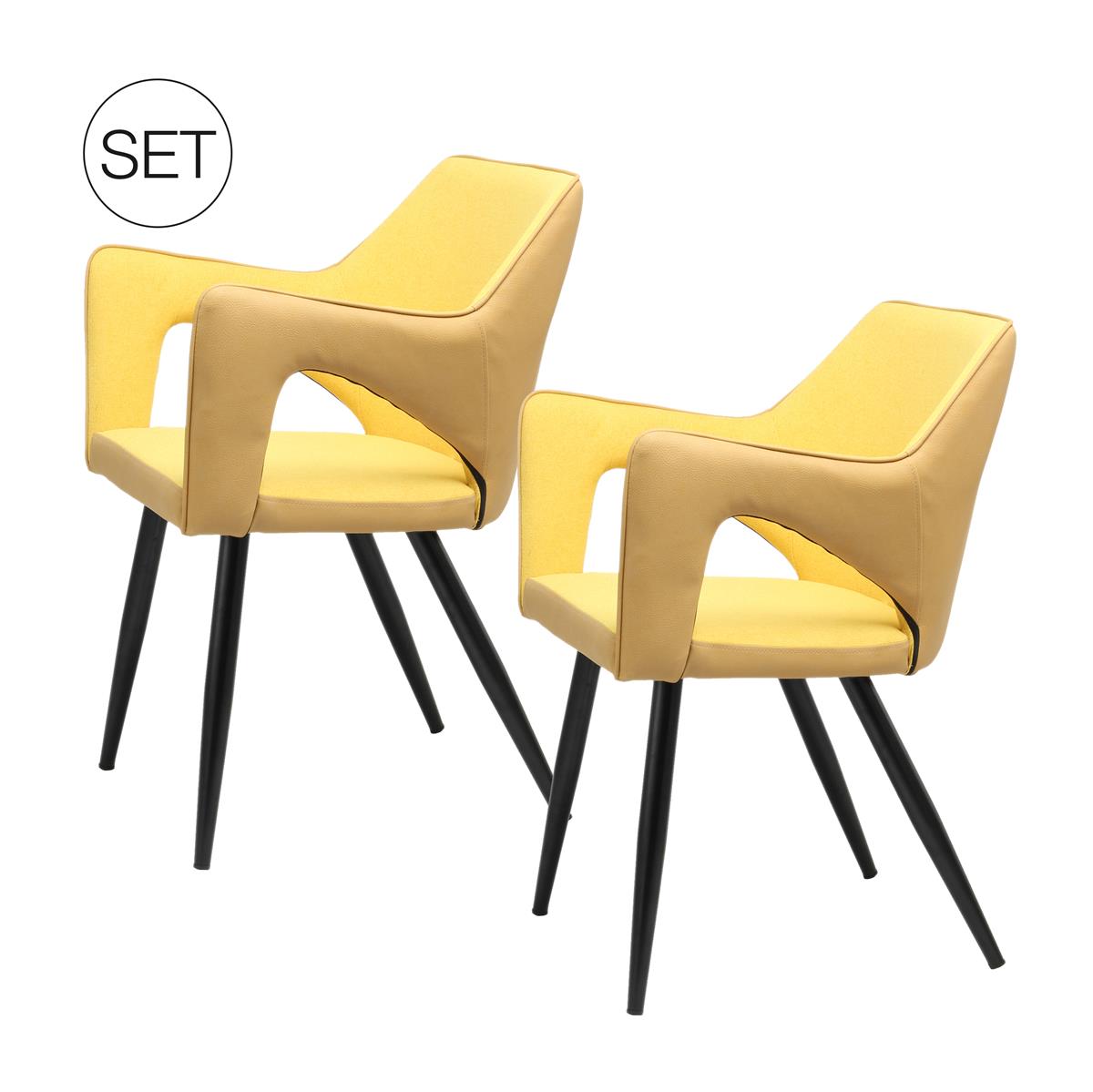 Kayoom Stuhl Palina 110 2er-Set Gelb