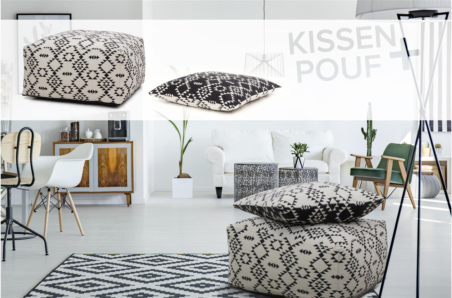 Unwind Pouf & Cushion Set 160