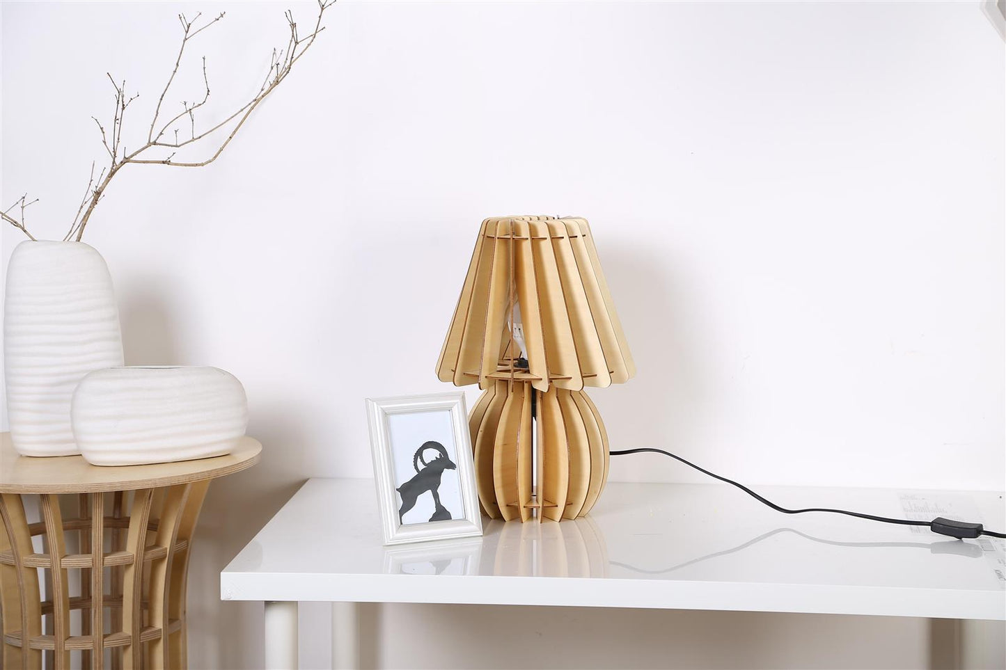 Tischlampe Gino Holz