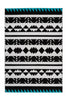 Schwarz / Weiß / Türkis / 200cm x 290cm