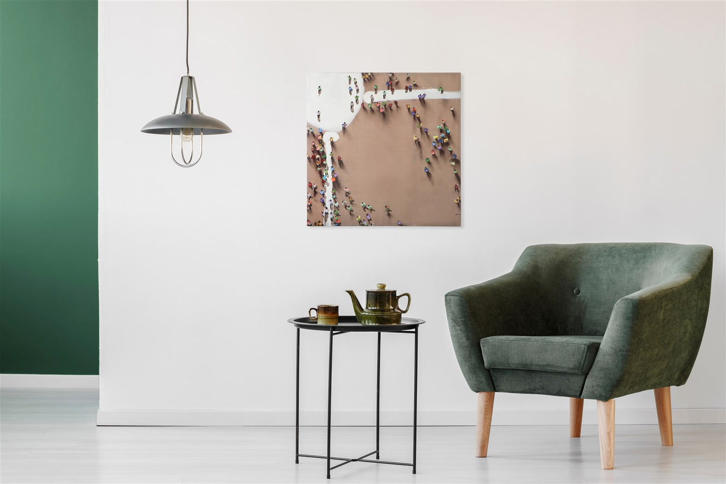 Öl-Wandbild Menschengruppe 100cm x 100cm