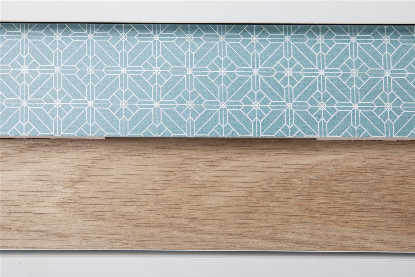 Nachttisch Hailey Weiß / Blau / Holz